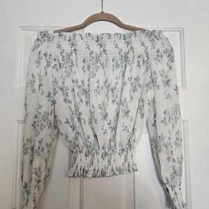 Pursue Floral Off-Shoulder Smocked Top